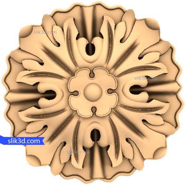 Modello STL 3D di rosetta floreale classica per CNC