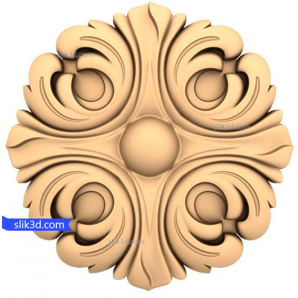 Klasična akantova rozeta - 3D STL model za CNC Klasična akantova rozeta - 3D STL model za CNC