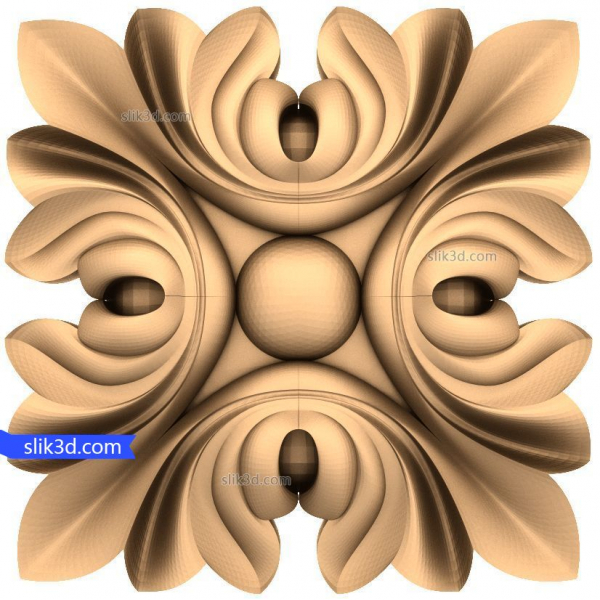 CNC용 Floral Elegance Rosette 3D STL 모델 CNC용 Floral Elegance Rosette 3D STL 모델