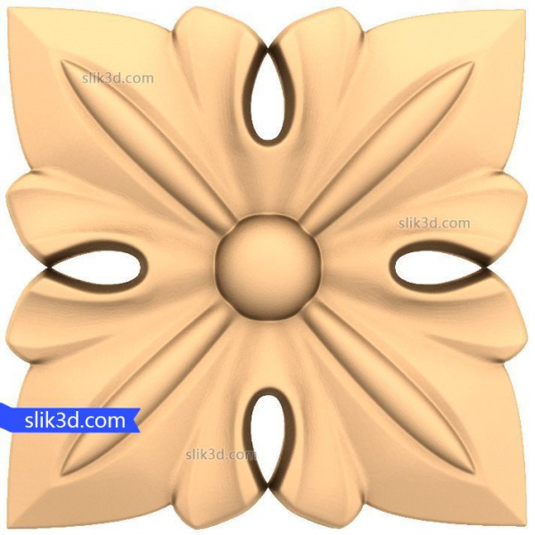 Floral Medallion 3D Model for CNC and 3D Printing Floral Medallion 3D Model for CNC and 3D Printing