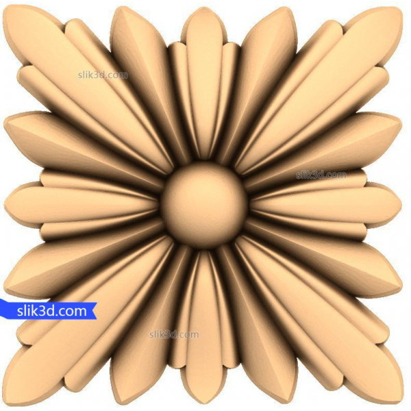 Modello 3D STL Rosetta Sunburst per CNC Modello 3D STL Rosetta Sunburst per CNC