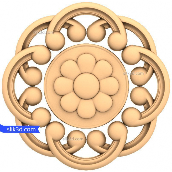 Floral Harmony Rosette 3D STL mudel