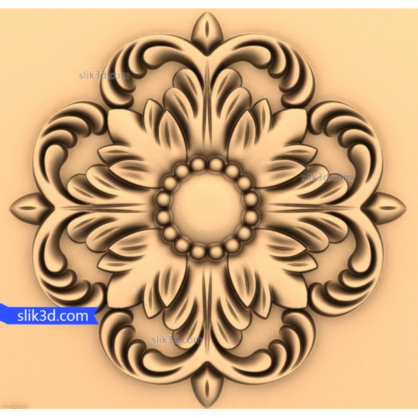 Floral Elegance Rosette 3D STL model pro CNC Floral Elegance Rosette 3D STL model pro CNC