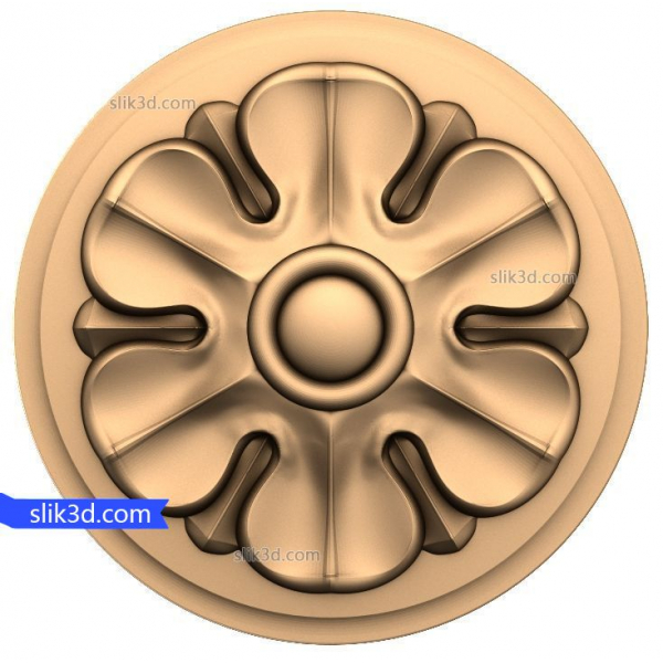 Elegant Petal Rosette 3D Model for CNC