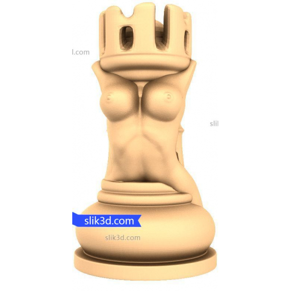 Chess Tower Goddess 3D STL Model for CNC and 3D Printing Chess Tower Goddess 3D STL Model for CNC and 3D Printing