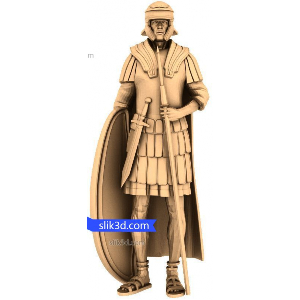 Modello STL 3D del guardiano del centurione romano per CNC
