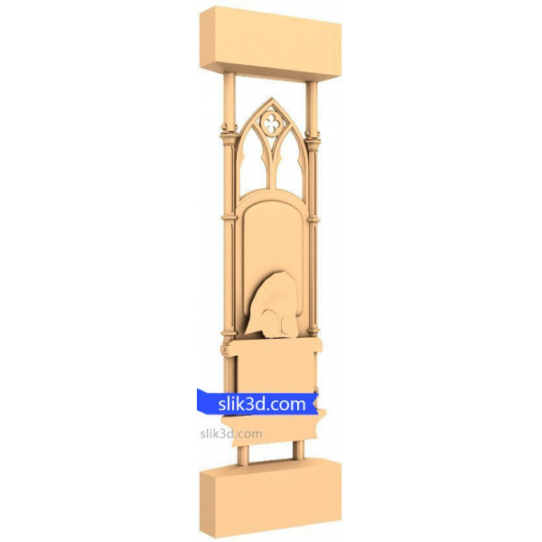 Gothic Church Relief Panel - 3D STL Model for CNC Routing Gothic Church Relief Panel - 3D STL Model for CNC Routing