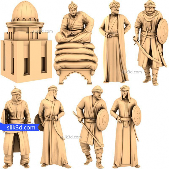 Chess set "Arabs" | STL - 3D model for CNC