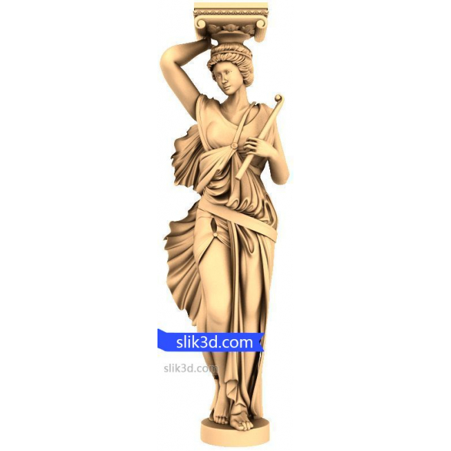 Figurine "Girl-column" | STL - 3D model for CNC