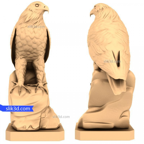 Majestic Hawk Perch 3D STL Model for CNC and 3D Printing
