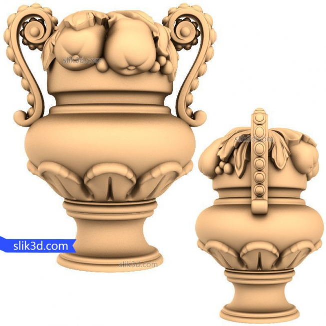 Figurine "Vase with fruit" | STL - 3D model for CNC