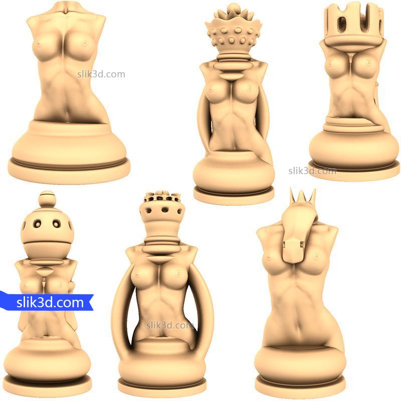 Koupit stl 3d model Šachový set "Erotické" | STL - 3D model pro CNC pro  stroje CNC